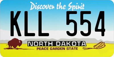 ND license plate KLL554