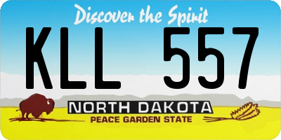 ND license plate KLL557