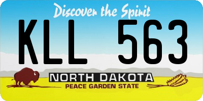 ND license plate KLL563