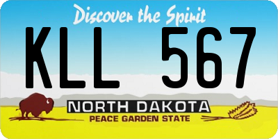 ND license plate KLL567