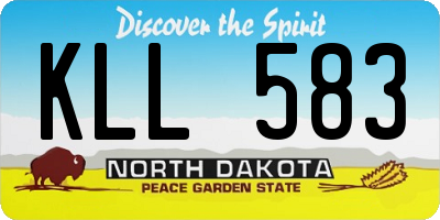 ND license plate KLL583