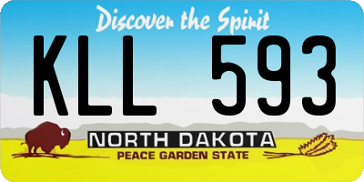 ND license plate KLL593