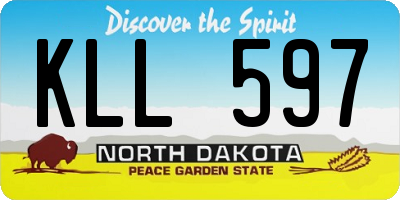 ND license plate KLL597