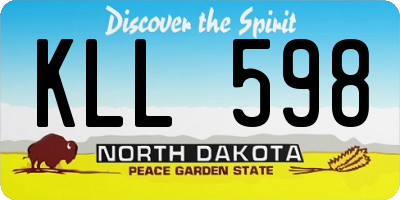 ND license plate KLL598