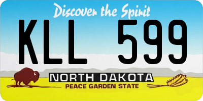 ND license plate KLL599