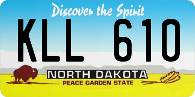ND license plate KLL610