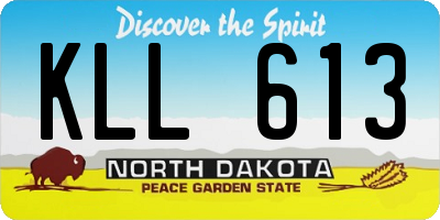 ND license plate KLL613