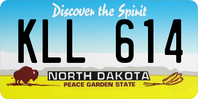 ND license plate KLL614
