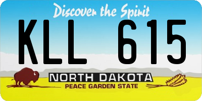 ND license plate KLL615
