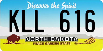 ND license plate KLL616