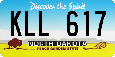 ND license plate KLL617