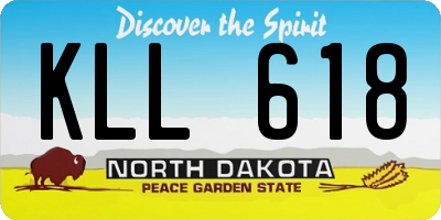ND license plate KLL618