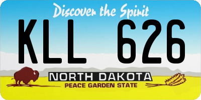 ND license plate KLL626