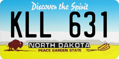 ND license plate KLL631