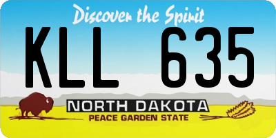 ND license plate KLL635