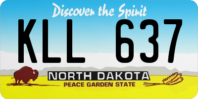 ND license plate KLL637