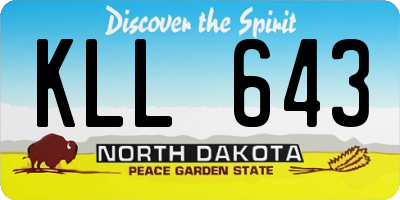 ND license plate KLL643