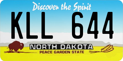 ND license plate KLL644