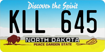 ND license plate KLL645