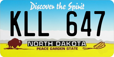 ND license plate KLL647