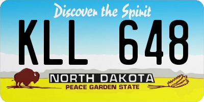 ND license plate KLL648