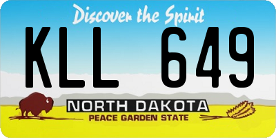 ND license plate KLL649