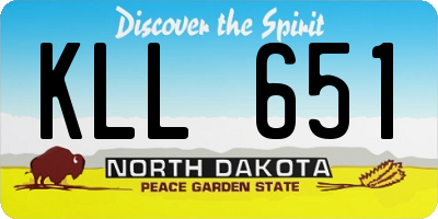 ND license plate KLL651