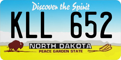 ND license plate KLL652