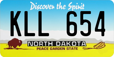 ND license plate KLL654