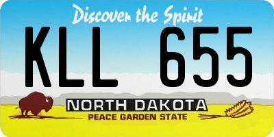 ND license plate KLL655