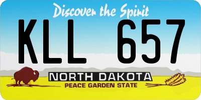 ND license plate KLL657
