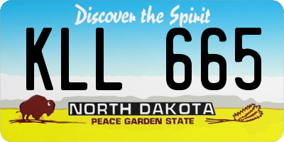 ND license plate KLL665