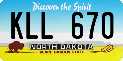 ND license plate KLL670