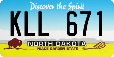 ND license plate KLL671