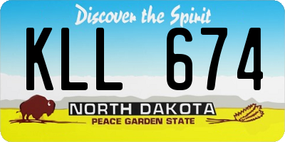 ND license plate KLL674