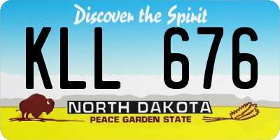 ND license plate KLL676