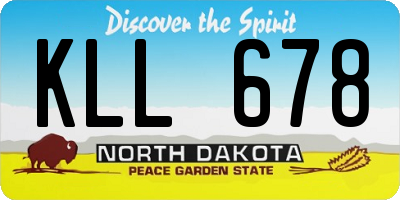 ND license plate KLL678
