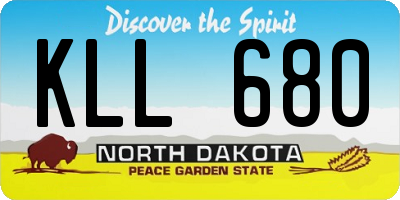 ND license plate KLL680