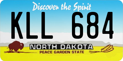 ND license plate KLL684