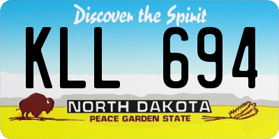 ND license plate KLL694