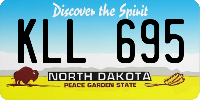 ND license plate KLL695