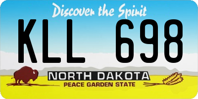 ND license plate KLL698