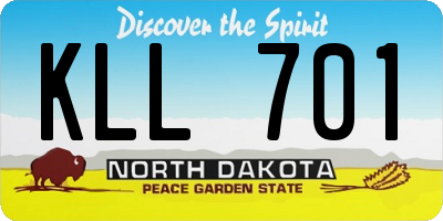ND license plate KLL701