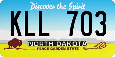 ND license plate KLL703