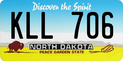 ND license plate KLL706