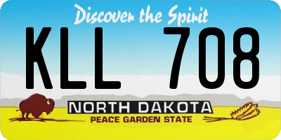 ND license plate KLL708