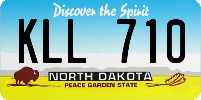 ND license plate KLL710