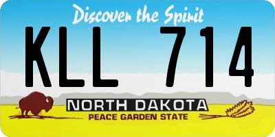 ND license plate KLL714