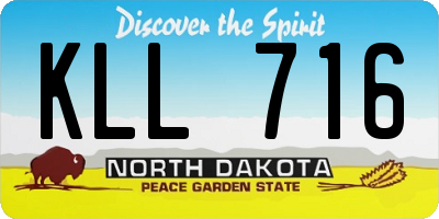 ND license plate KLL716