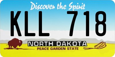 ND license plate KLL718